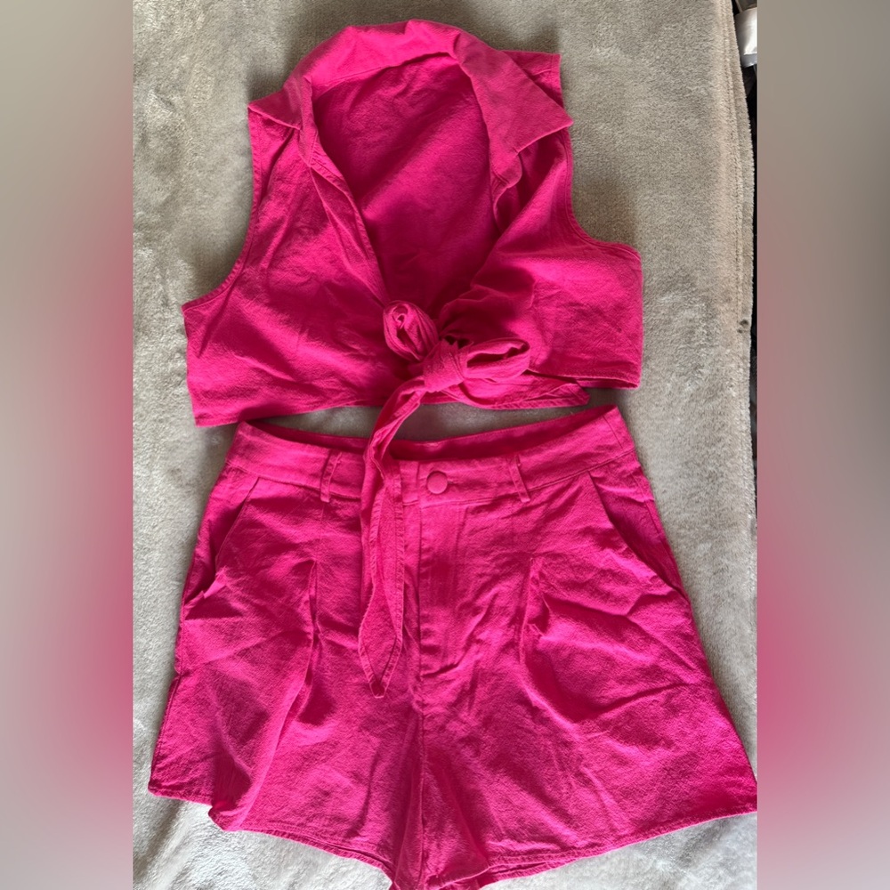 Pink 2 piece Shorts Set